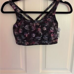 NWT Lululemon Energy Sports Bra - Black Purple Pink Floral